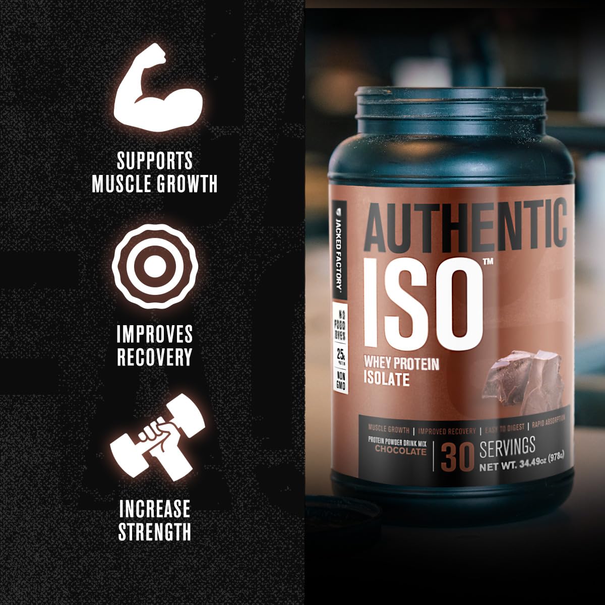 Jacked Factory Authentic ISO, pre-entrenamiento cómodo para empezar tu sesión con energía.