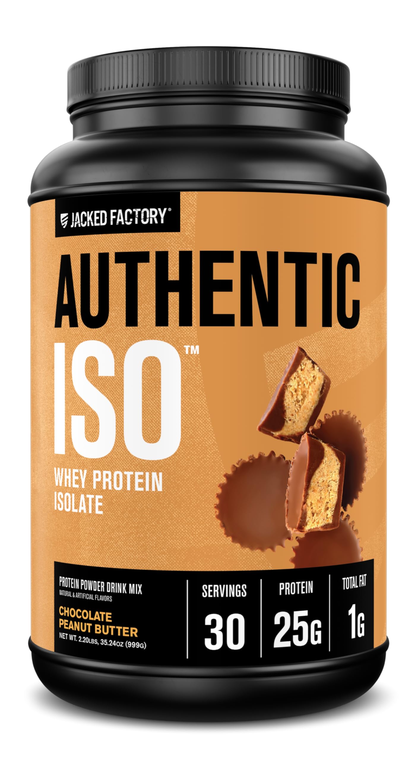 Proteína ISO de Jacked Factory en bote para recuperación rápida.