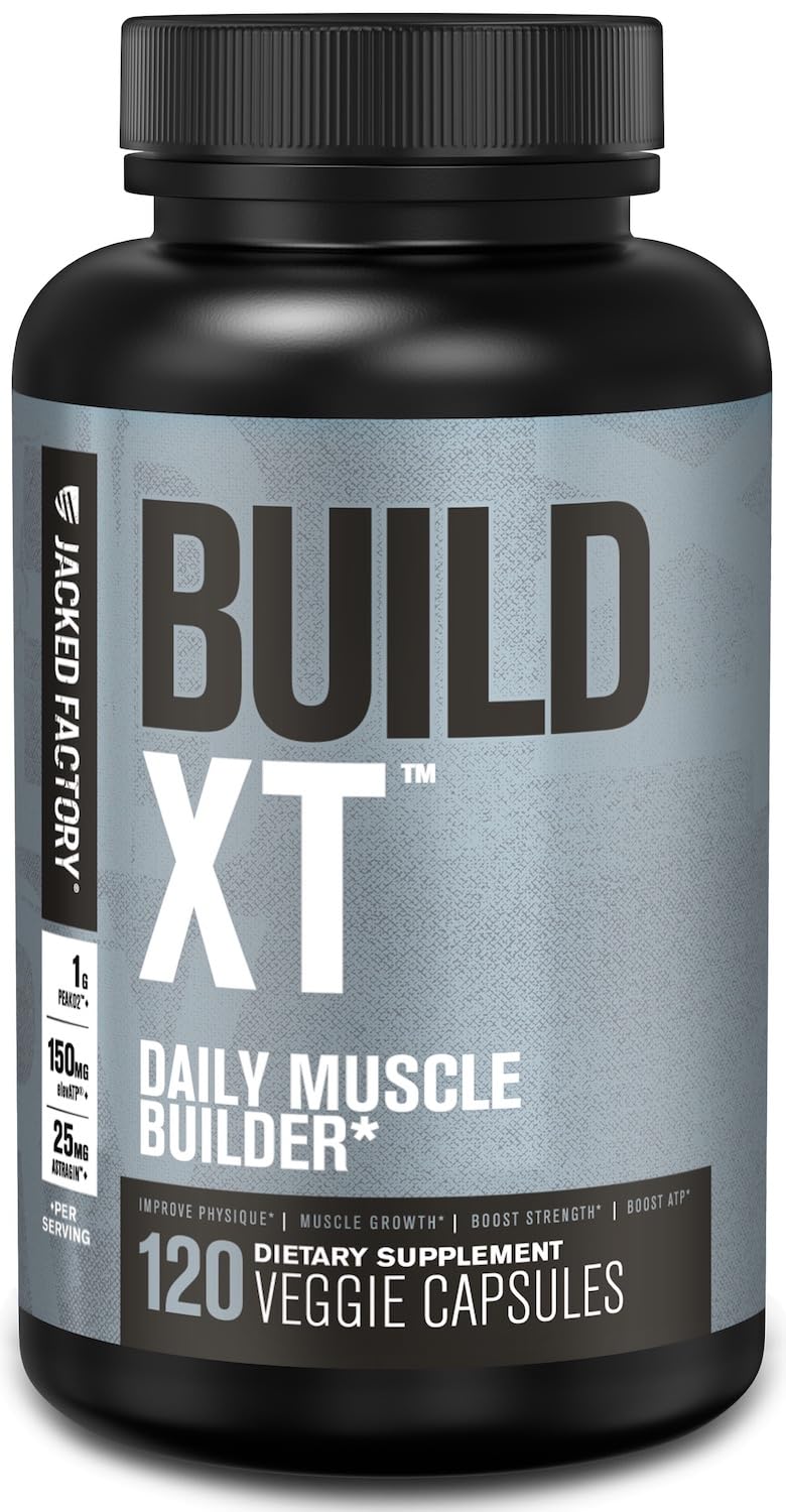 Jacked Factory Build-XT botella: potenciando entrenamientos intensos y consistentes.