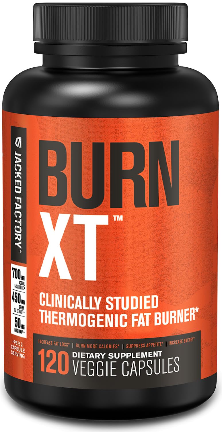 Burn-XT de Jacked Factory: cápsulas de energía sostenida para entrenar con más foco.