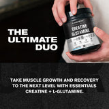 Jacked Factory Creatine + Glutamina, cuchara medidora para dosis precisa.