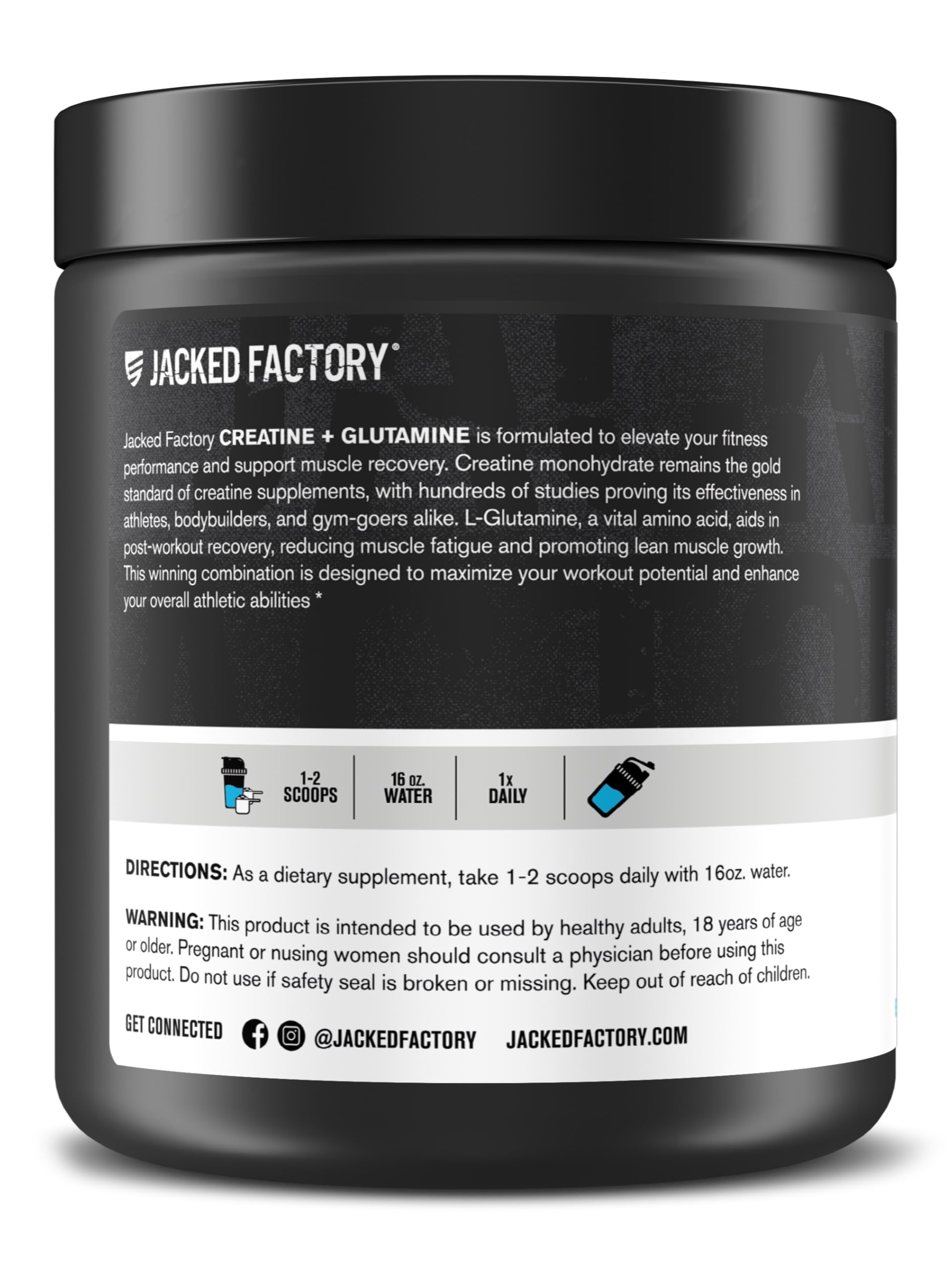 Jacked Factory Creatine + Glutamina, preparación rápida antes del entrenamiento.