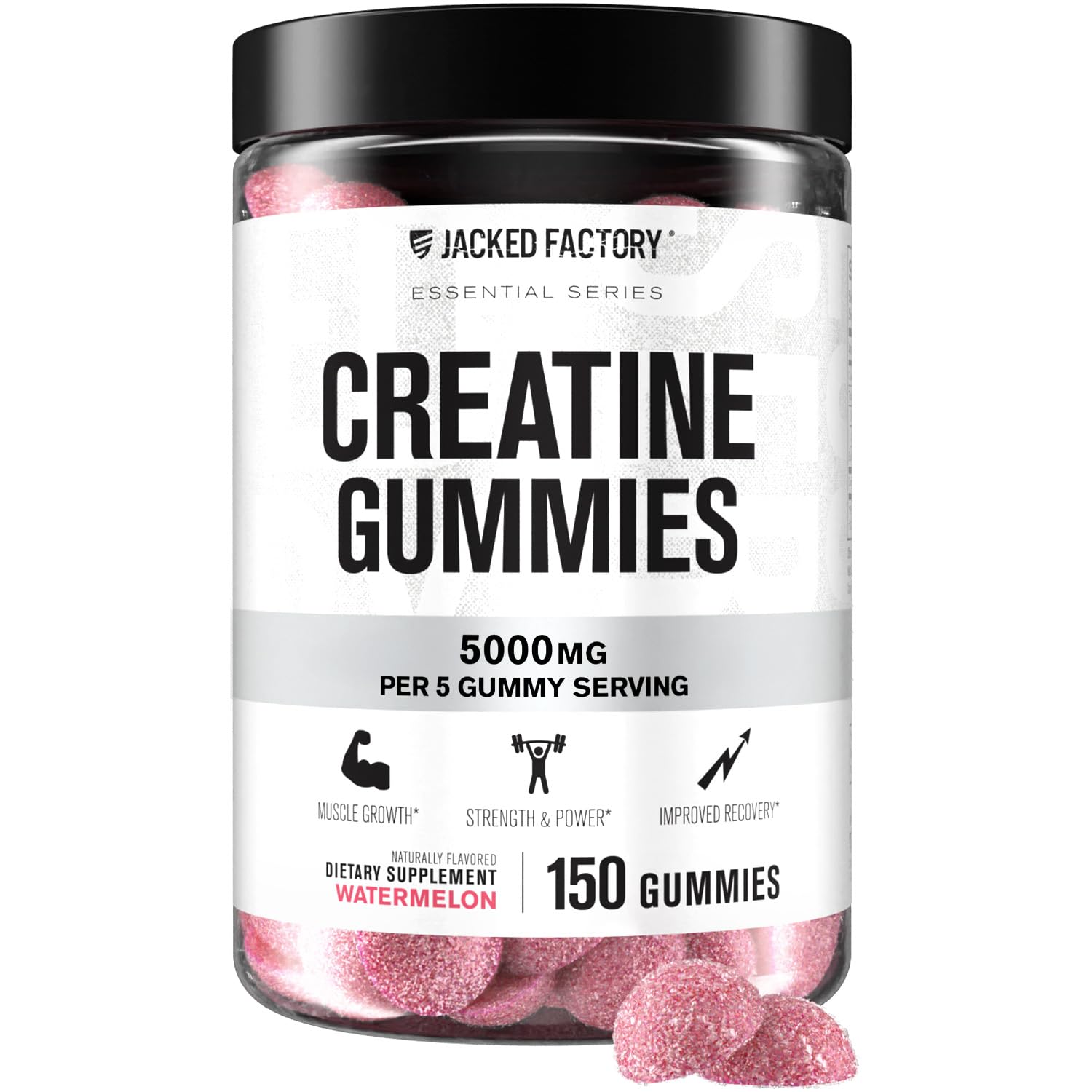 Gomitas de creatina Jacked Factory, empaque práctico para entrenamientos diarios