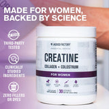 Jacked Factory Creatine para Mujeres: dosis diaria lista para mezclar en batidos
