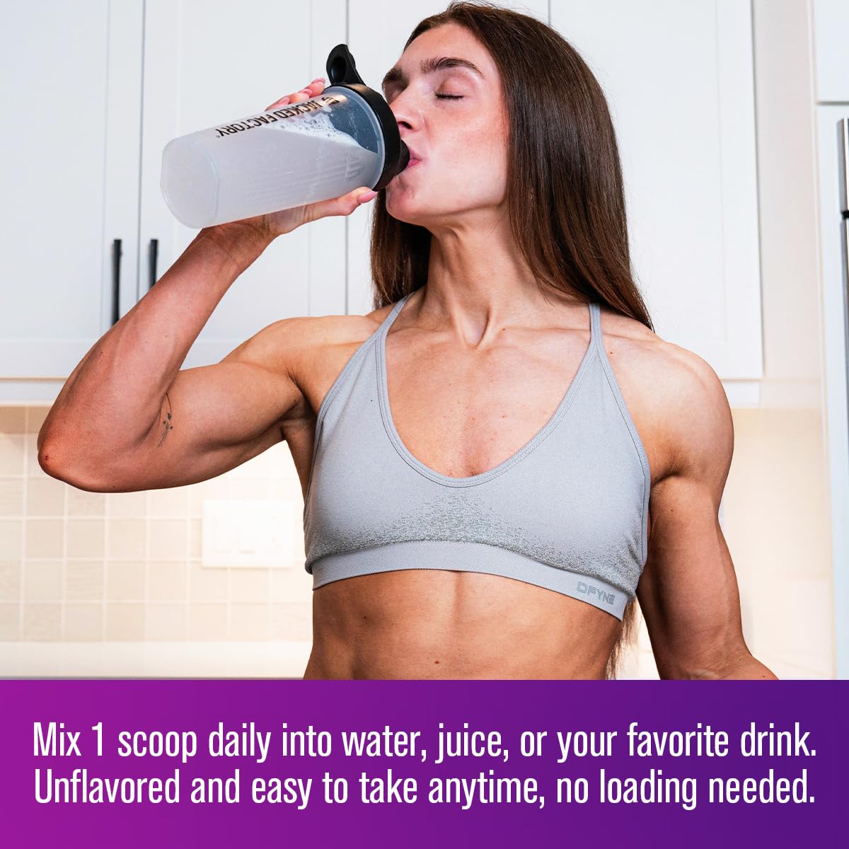 Jacked Factory Creatine para Mujeres: polvo sin sabor para batidos versátiles