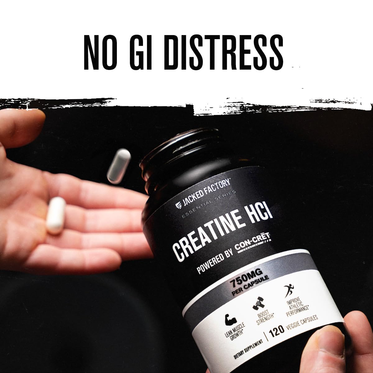 Jacked Factory Creatine HCl cápsulas: entorno de gimnasio para rendimiento continuo