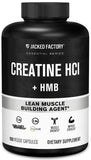 Jacked Factory Creatine HCL + HMB frente de la botella para entrenamientos más intensos.