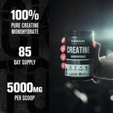 Jacked Factory Creatine Monohidrato en bote con medidor facilita la dosificación diaria.