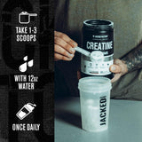 Jacked Factory Creatine Monohidrato en envase cGMP garantiza pureza.
