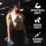 Jacked Factory Creatine + Peptides con cazo medidor para dosis precisas.