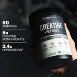 Jacked Factory Creatine + Peptides lista para mezclar con agua.