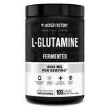 Jacked Factory L-Glutamina en polvo sin sabor para recuperacion muscular posentrenamiento.