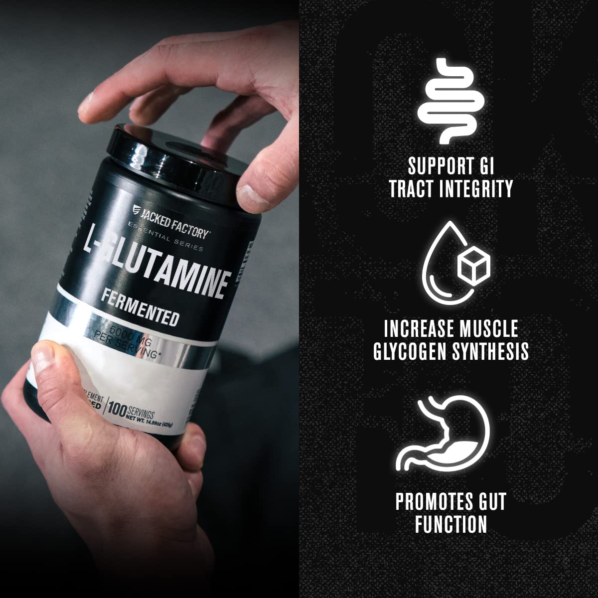 Fórmula sin rellenos artificiales de Jacked Factory para entrenamientos intensos.