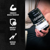 Jacked Factory Glutamina L para digestion saludable y funcion intestinal.