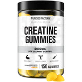 Jacked Factory Creatine Gummies, dosis diaria de 5 g, fácil de consumir para entrenamientos.