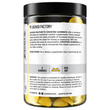 Uso diario de gominolas de creatina, se integra con proteína y otras bebidas de entrenamiento.