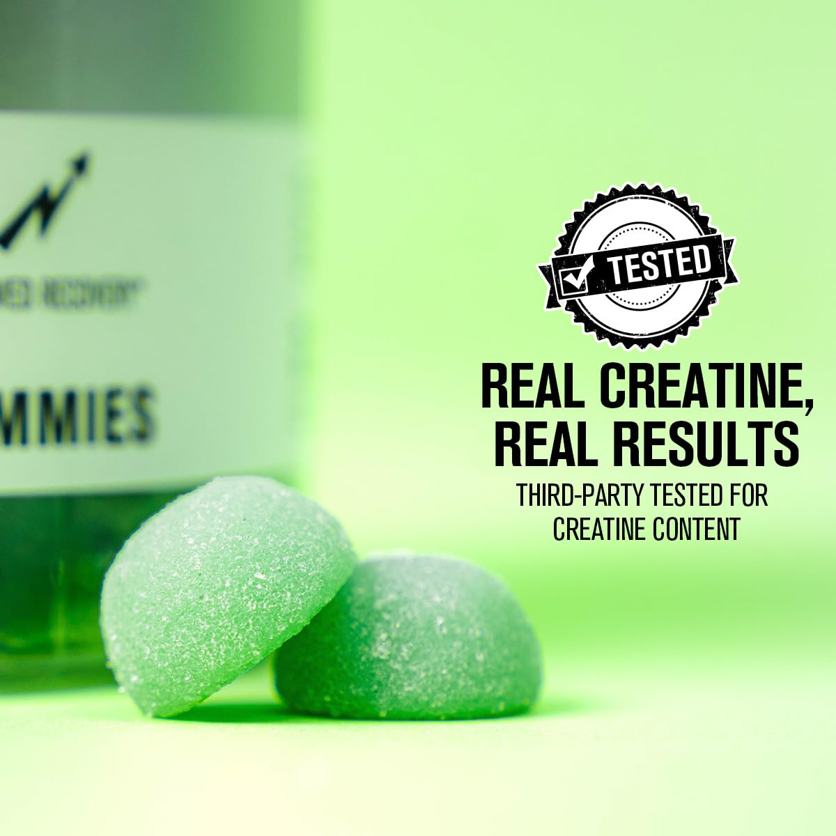Gomitas creatina veganas de Jacked Factory para estilo de vida activo.