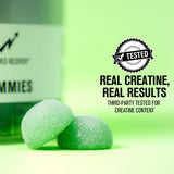 Gomitas creatina veganas de Jacked Factory para estilo de vida activo.