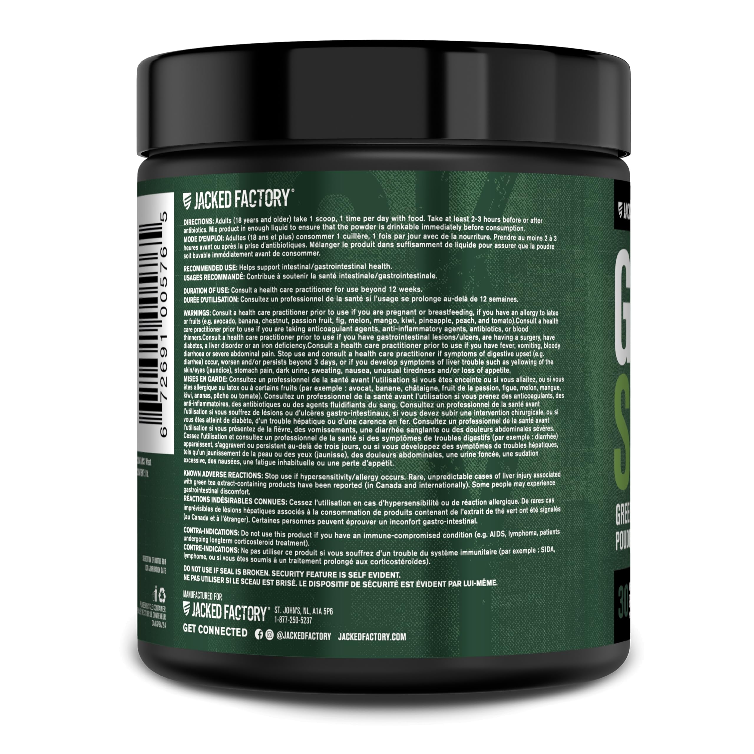 Jacked Factory Green Surge, hierba de trigo en polvo para nutrición diaria.