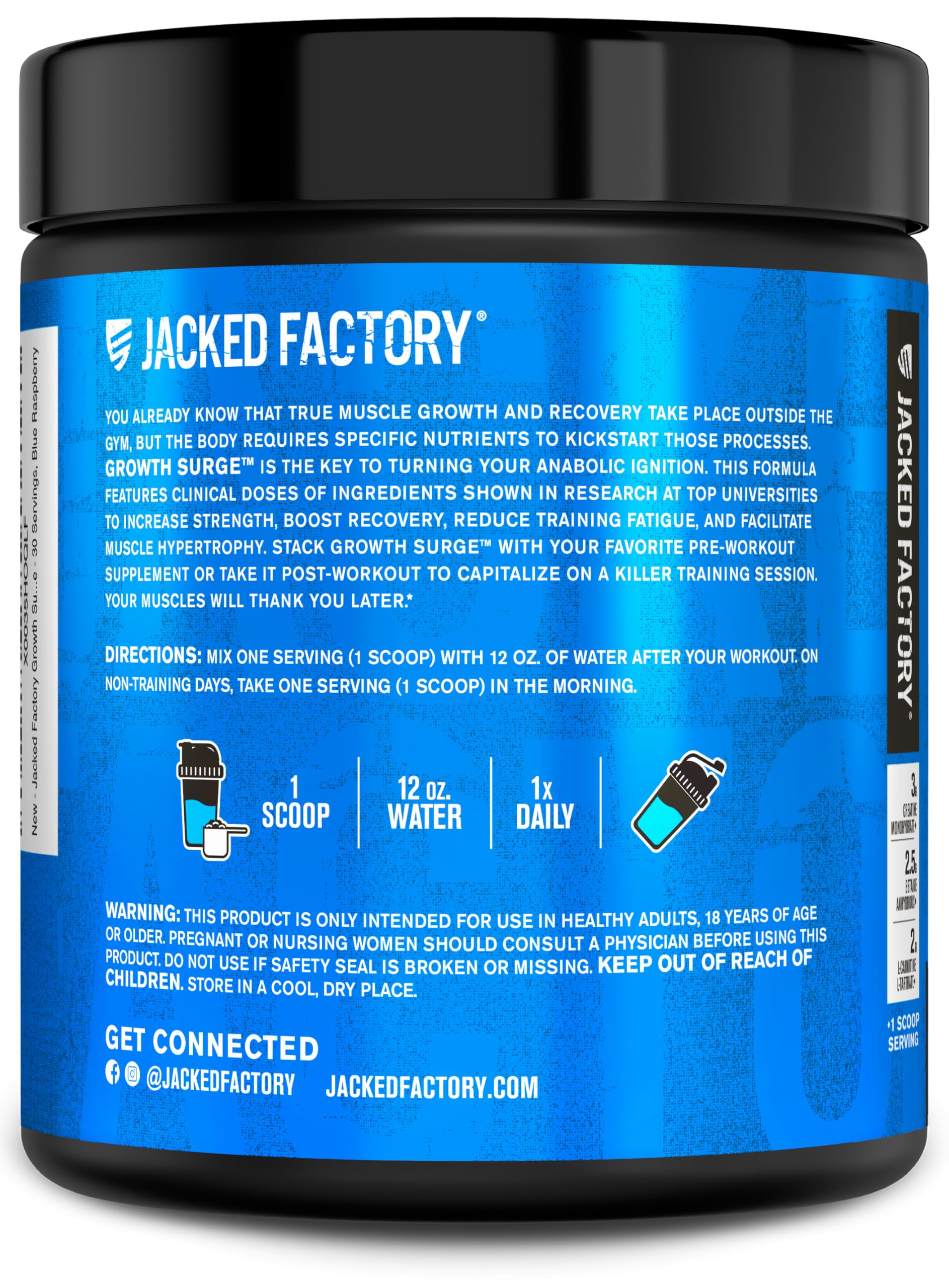 Jacked Factory Growth Surge, betaína anhidra presente en la fórmula.