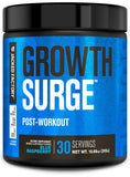 Jacked Factory Growth Surge, bote azul; ideal para recuperación muscular posentrenamiento.