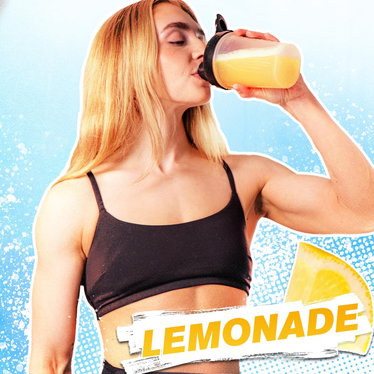 Bebida lista Hydrasurge con sabor limón, refrescante durante el entrenamiento.