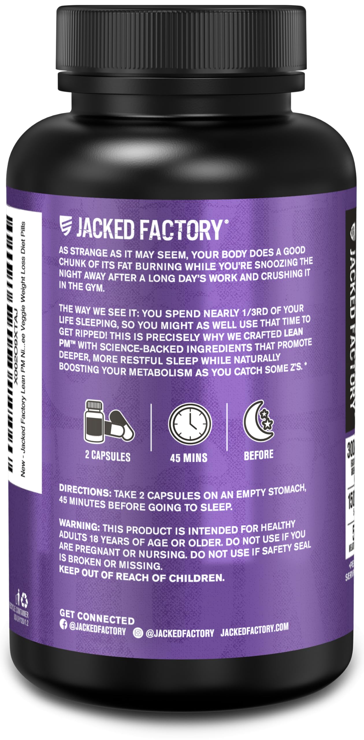 Lean PM de Jacked Factory escena de dormitorio, experiencia de descanso profundo.