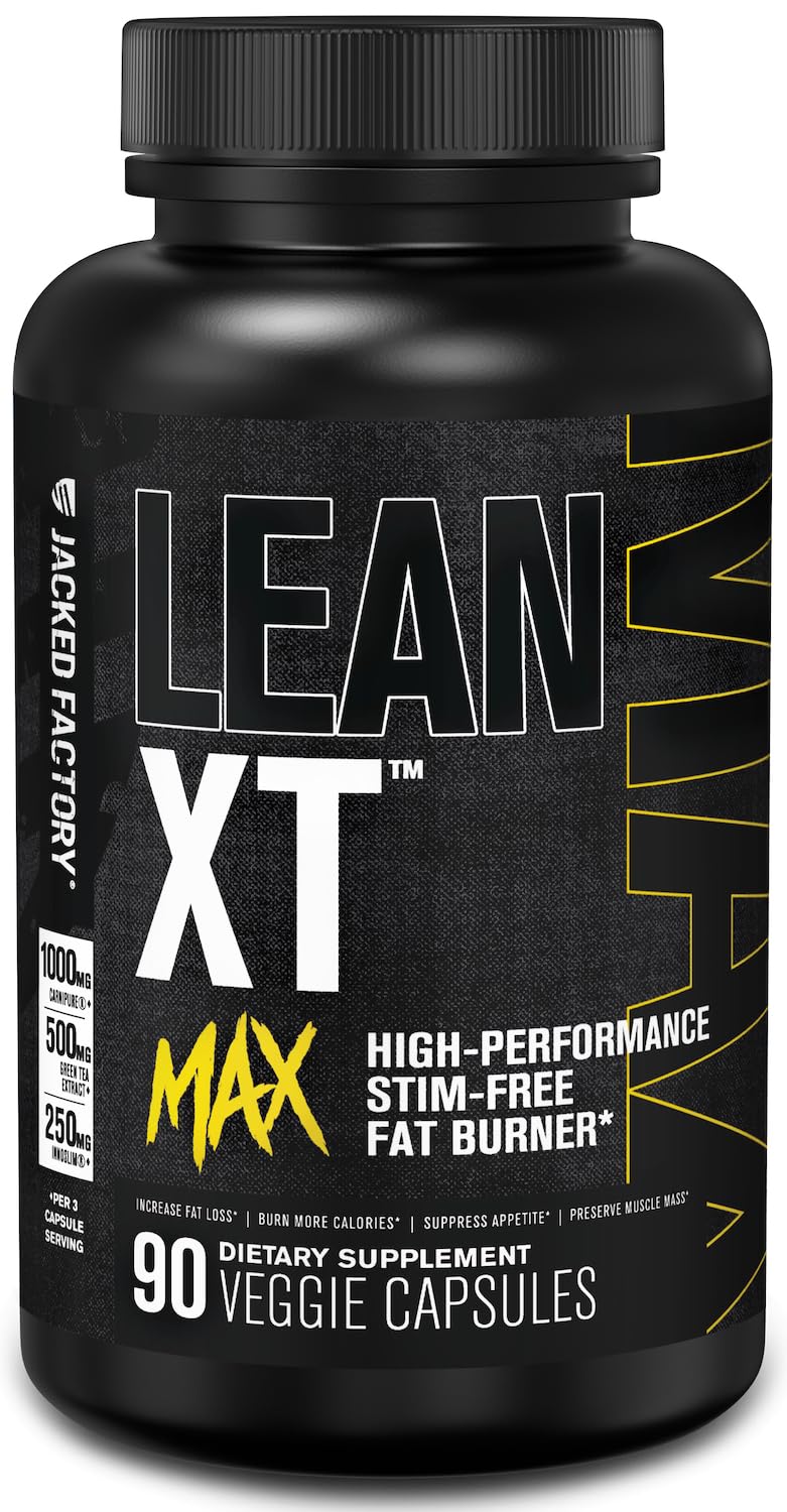 Lean-XT Max de Jacked Factory en envase de cápsulas, favorece la quema de grasa.