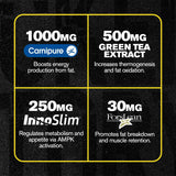 Etiqueta de Lean-XT Max con ingredientes premium y pureza certificada.