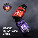 Jacked Factory Lean-PM, botella visible, favorece descanso nocturno.