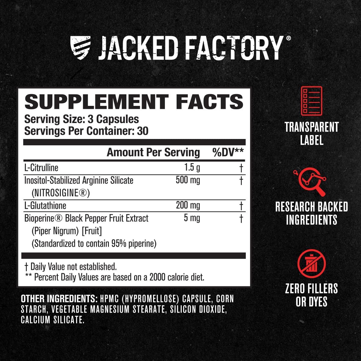 Jacked Factory N.O. XT fórmula avanzada con ingredientes premium.