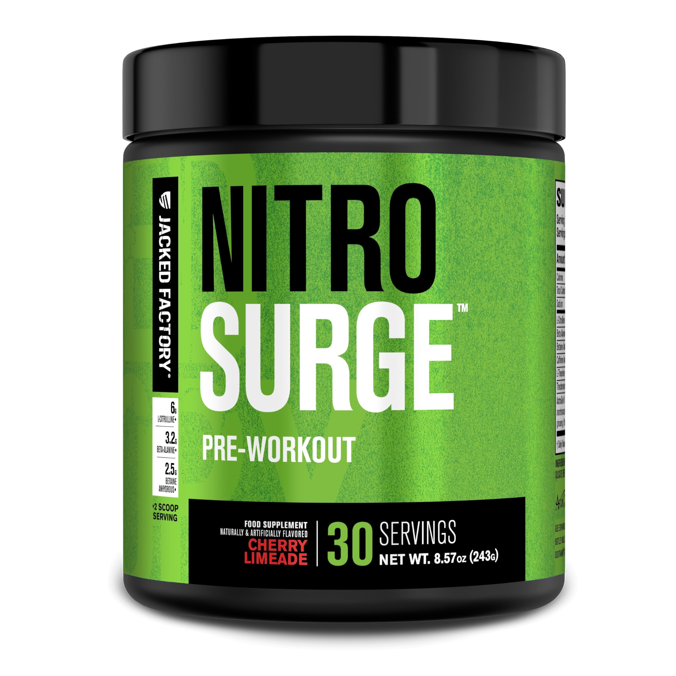 Nitrosurge de Jacked Factory, bote de energía para entrenamientos prolongados.