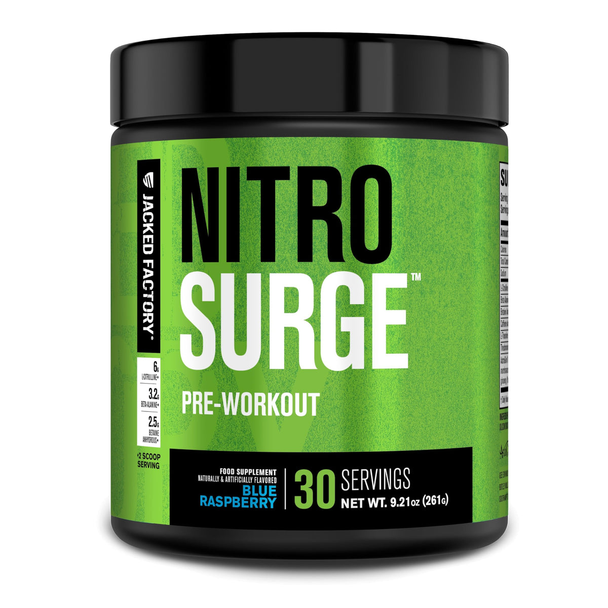 Nitrosurge de Jacked Factory: lata abierta para energía lista para entrenar.