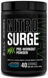 Nitrosurge Max de Jacked Factory en bote, ideal para entrenamientos intensos y enfoque.