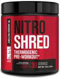 Jacked Factory Nitrosurge Shred, etiqueta de la botella, información de ingredientes y uso recomendado.