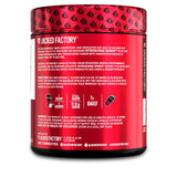 Jacked Factory Nitrosurge Shred, etiqueta nutricional, destaca ingredientes sin aditivos artificiales.