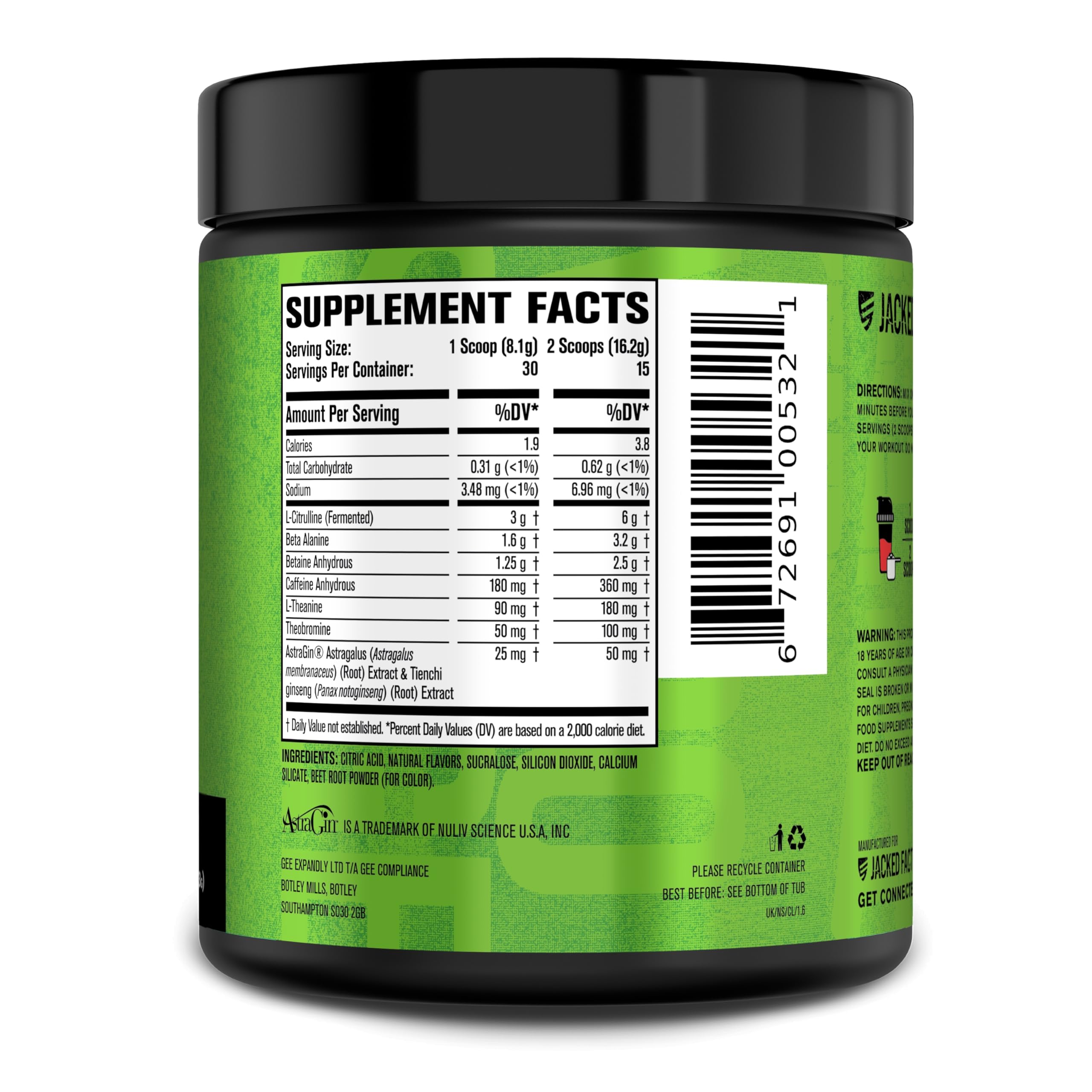 Nitrosurge sin creatina, opción limpia para preentrenamiento.