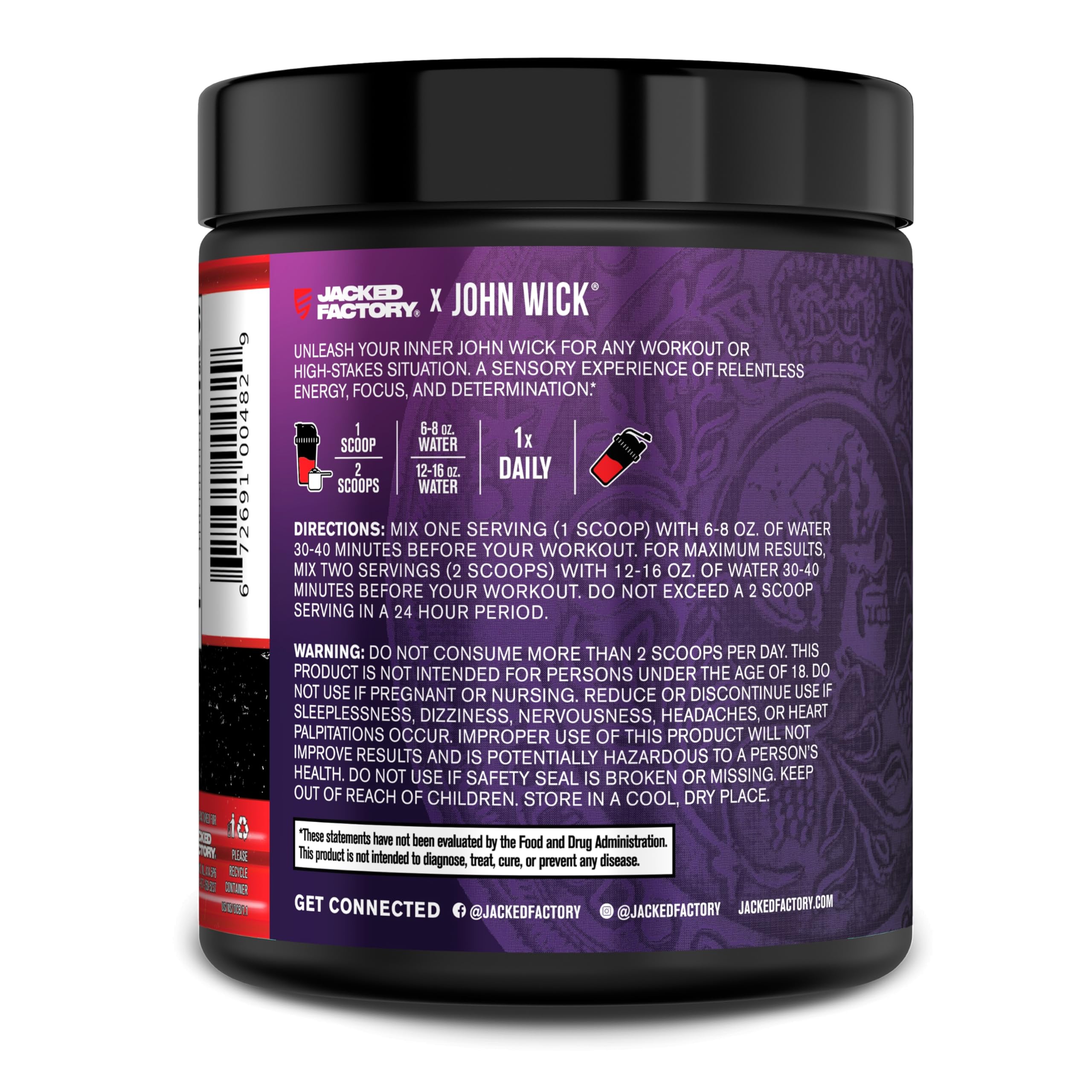 Logo de Jacked Factory con Nitrosurge Wick al fondo