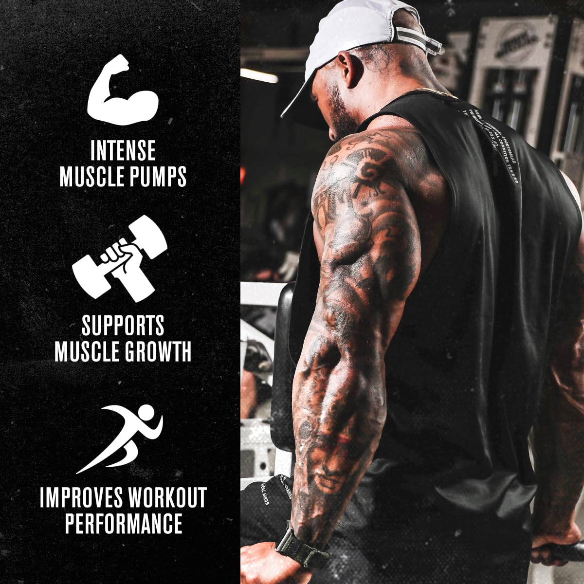 N.O. XT: ingredientes Nitrosigine, L-Arginina y L-Citrulina para mayor flujo sanguíneo.
