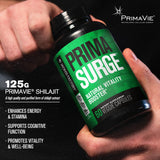 Etiqueta frontal de Primasurge con branding de Jacked Factory.