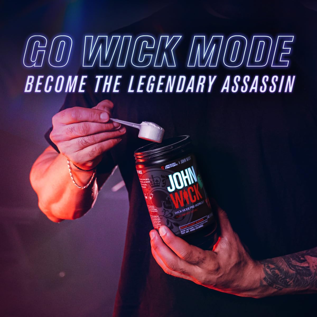 Escena de gimnasio con Wick Mode para enfoque.