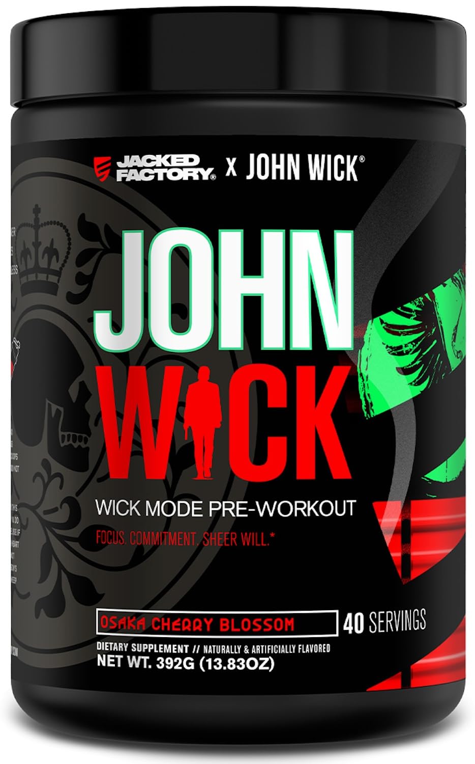 Jacked Factory X Wick Mode: polvo en tarro para energía sostenida.