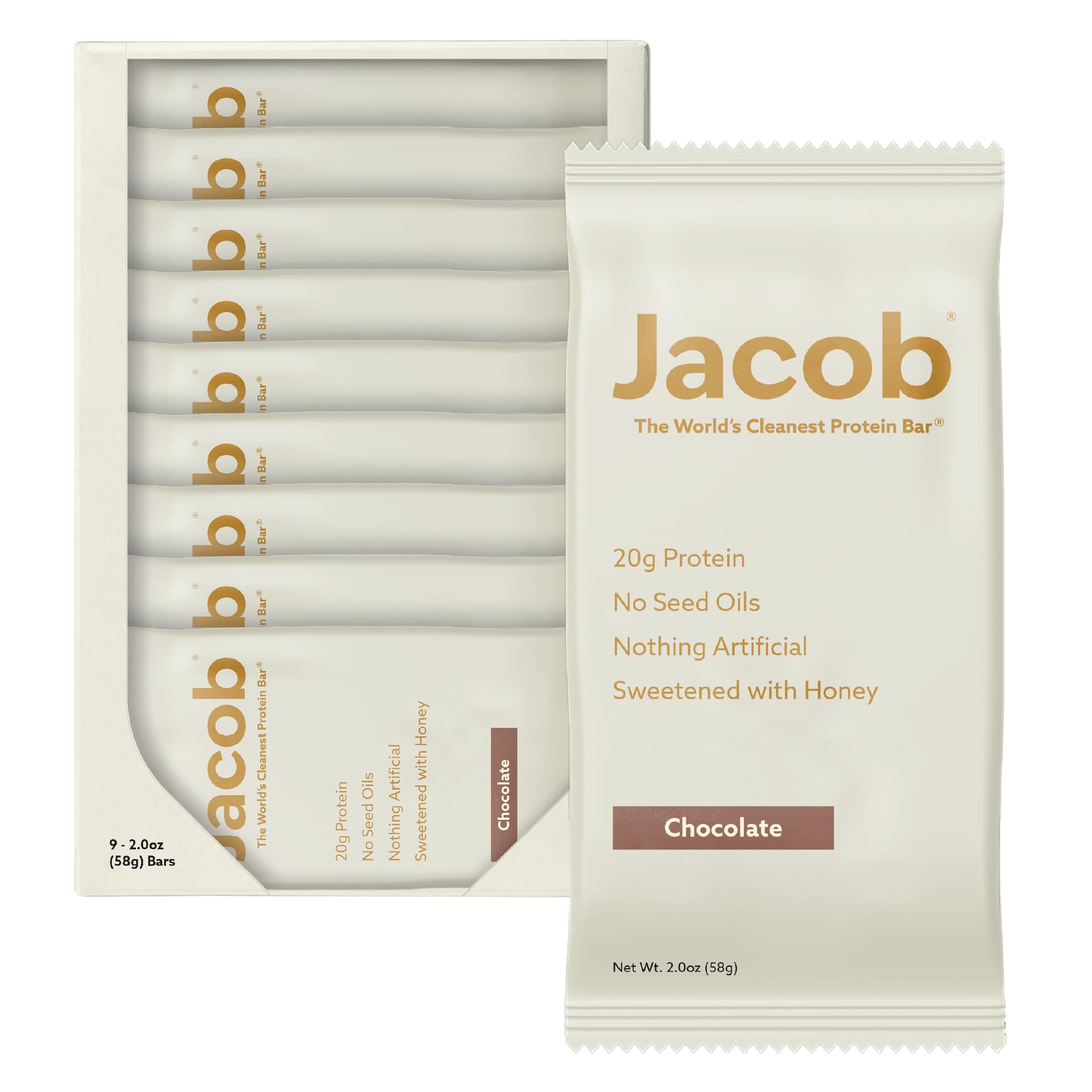 Jacob Bar chocolate 9-bars packaging shows a clean, convenient snack for daily use.