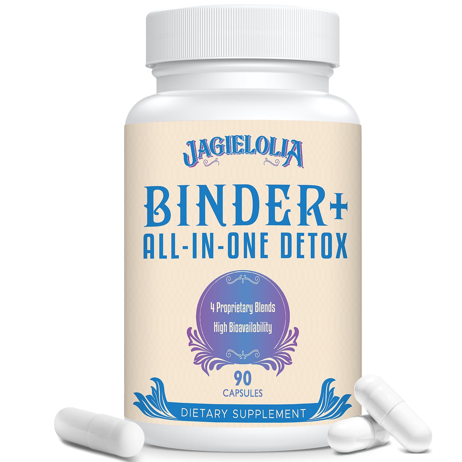 Jagielolia Detox Binder, botella con vertido, ideal para un ritual diario de desintoxicación.