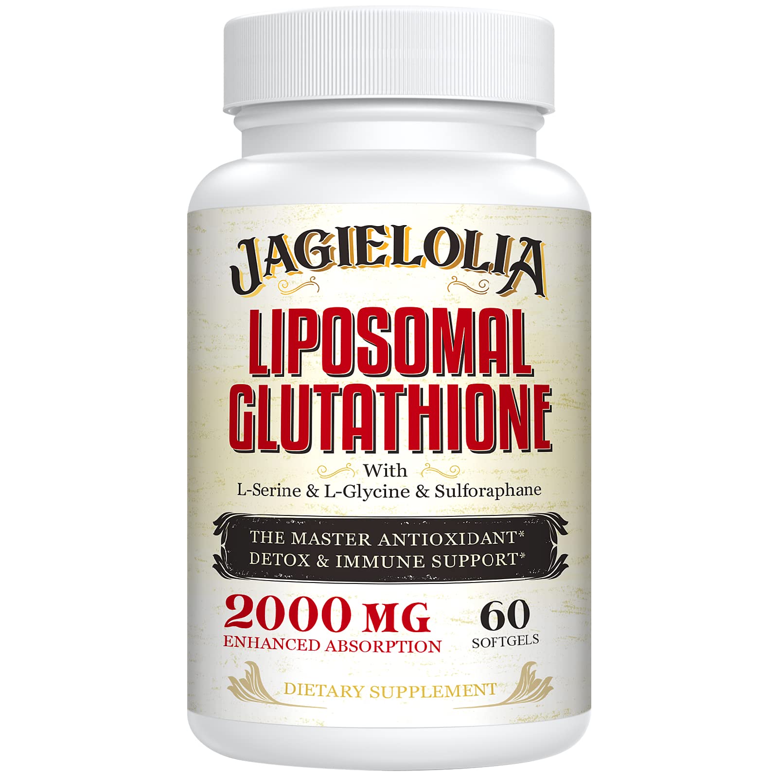 Jagielolia Glutatión liposomado 2000 mg en botella para cuidado diario