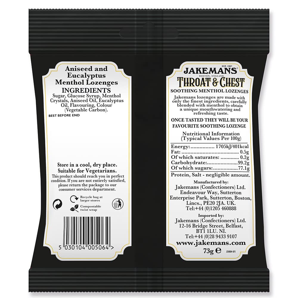 Pastillas Jakemans textura derretimiento suave, alivio rápido al disolverse