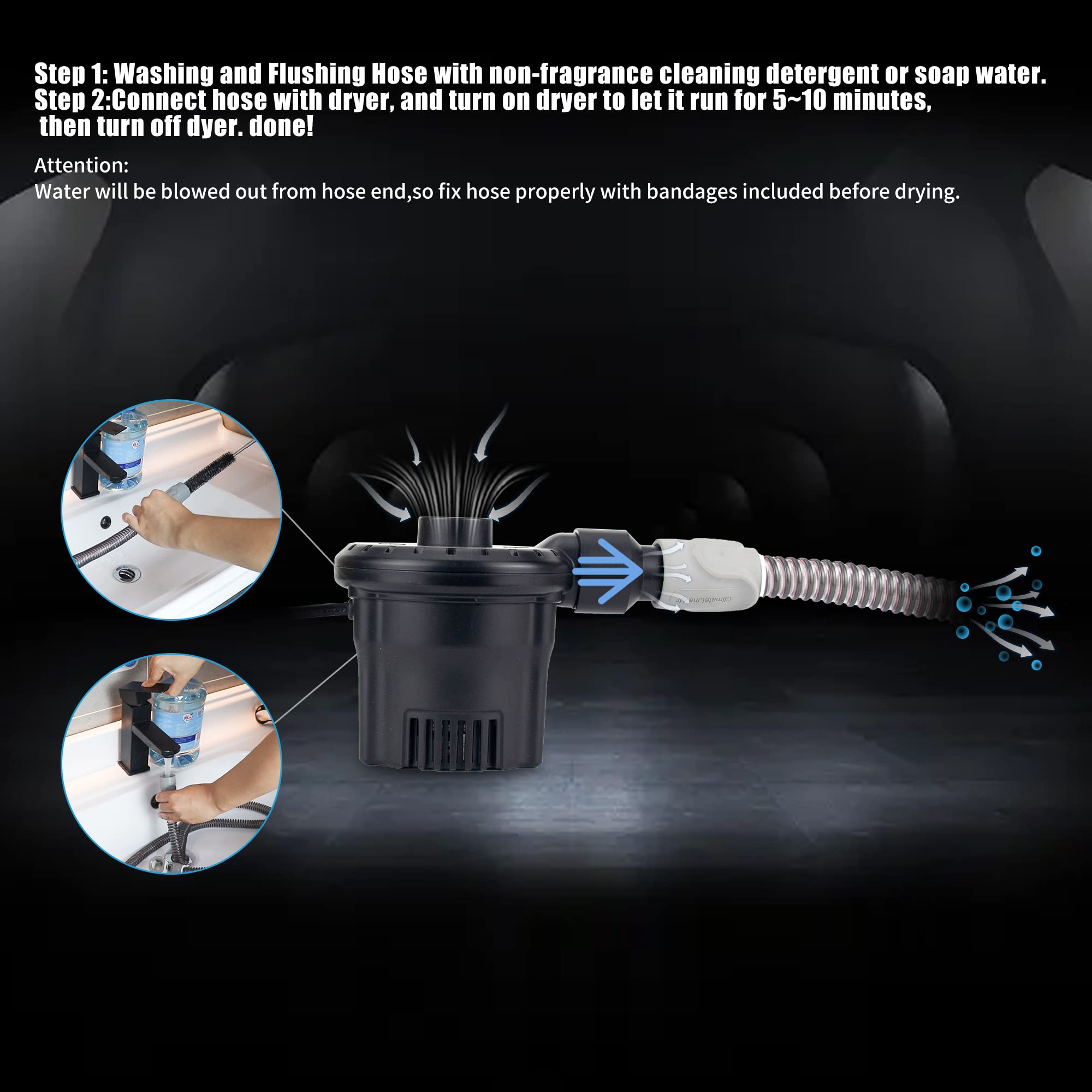 Secado rápido de la manguera CPAP con el kit JAKIA.