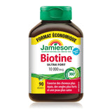 Jamieson Biotina 10,000 mcg cápsulas suaves en botella fácil de usar