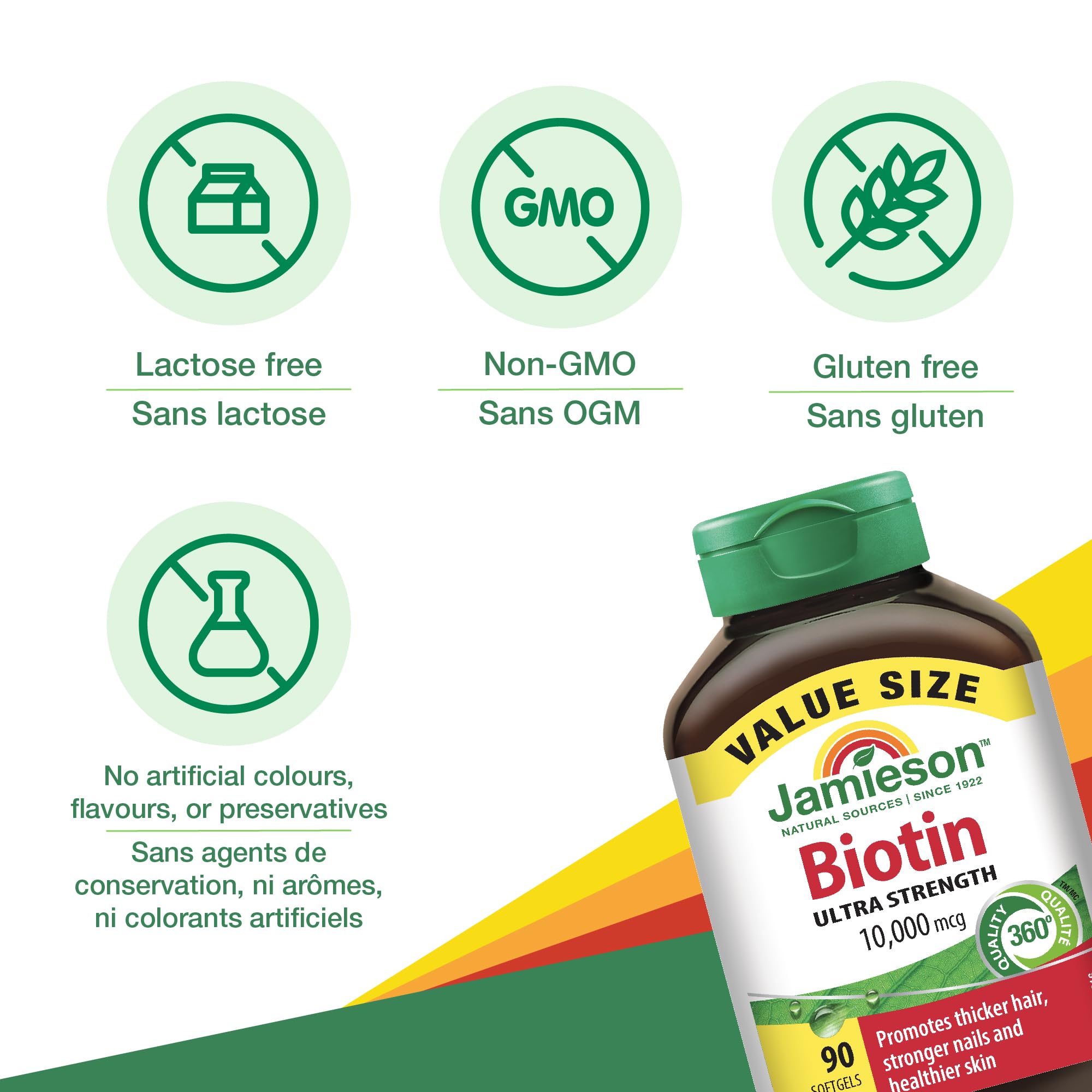 Jamieson Biotina 10,000 mcg uso diario recomendado