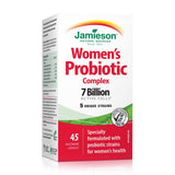 Jamieson complejo probiótico para mujeres, botella con cápsulas, apoyo digestivo diario.